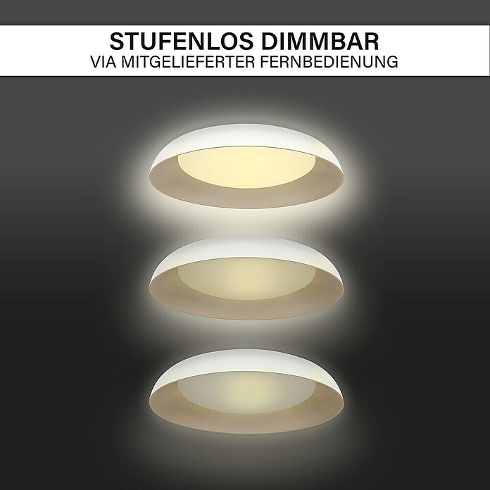 MegaLight LED-Deckenleuchte rund Shining Bowl (24 W, Ø x H: 49 x 9,5 cm, Cappuccino/Weiß, Warmweiß) | BAUHAUS