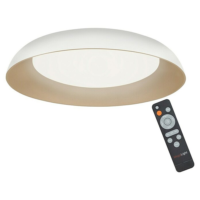 MegaLight LED-Deckenleuchte rund Shining Bowl (24 W, Ø x H: 49 x 9,5 cm, Cappuccino/Weiß, Warmweiß) | BAUHAUS