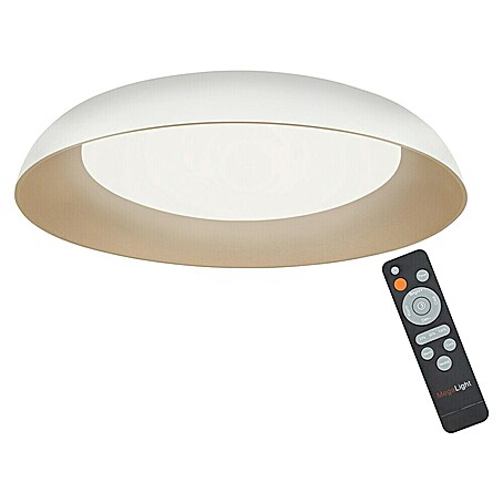 MegaLight LED-Deckenleuchte rund Shining Bowl (24 W, Ø x H: 49 x 9,5 cm, Cappuccino/Weiß, Warmweiß)