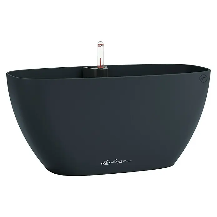 Lechuza Pflanzschale Navio - L x B x H: 18,3 x 39 x 19 cm, Kunststoff, Grau - Die Lechuza Pflanzschale im modernen Design mit Wasserstandsanzeige ist ideal für stilvolle Innenraumbegrünung.