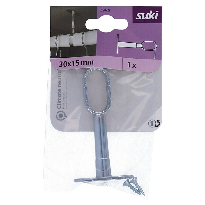 Stabilit Soporte intermedio para tubo de armario (Diámetro de agujero: 35 mm, Altura: 105 mm)