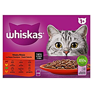 Whiskas Natvoer voor katten Meaty Meals (85 g, 24 st., Meaty Meals)