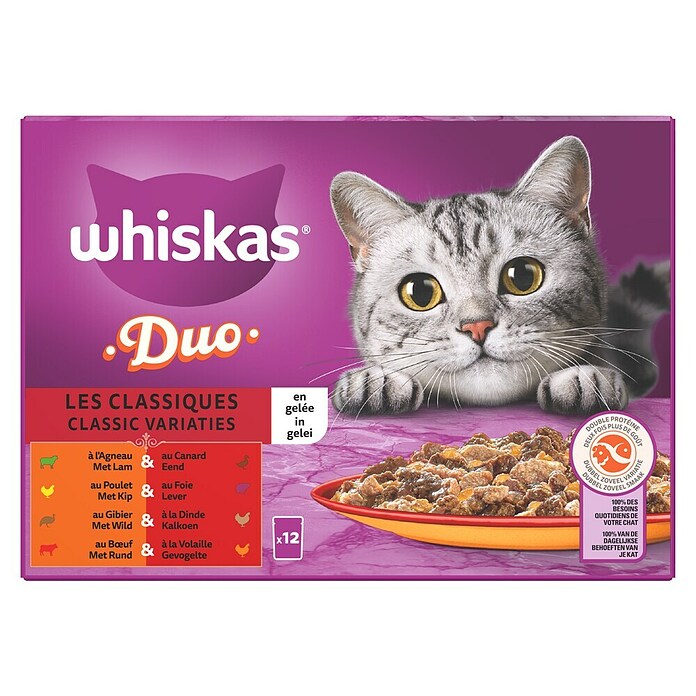 Whiskas Natvoer voor katten Duo Classic Variaties (85 g, 12 st., Duo Classic Variaties) | BAUHAUS