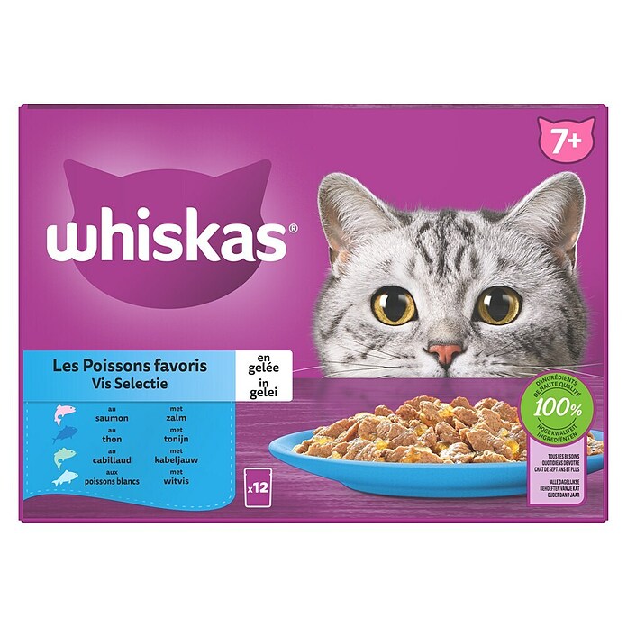 Whiskas Natvoer voor katten Vis Selectie (85 g, 12 st., Senior Vis Selectie) | BAUHAUS