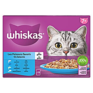 Whiskas Natvoer voor katten Vis Selectie (85 g, 12 st., Senior Vis Selectie)