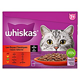 Whiskas Natvoer voor katten Classic Selectie (85 g, 12 st., Senior Classic Selectie)