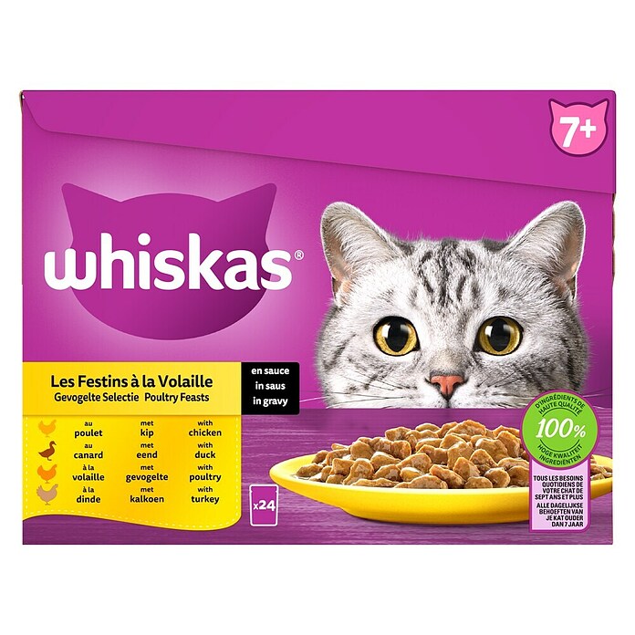 Whiskas Natvoer voor katten Gevogelte Selectie (85 g, 24 st., Gevogelte Selectie) | BAUHAUS