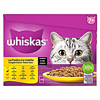 Whiskas Natvoer voor katten Gevogelte Selectie (85 g, 24 st., Gevogelte Selectie)