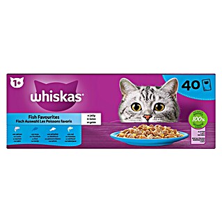 Whiskas Natvoer voor katten Fish Favourites (85 g, 40 st., Fish Favourites)
