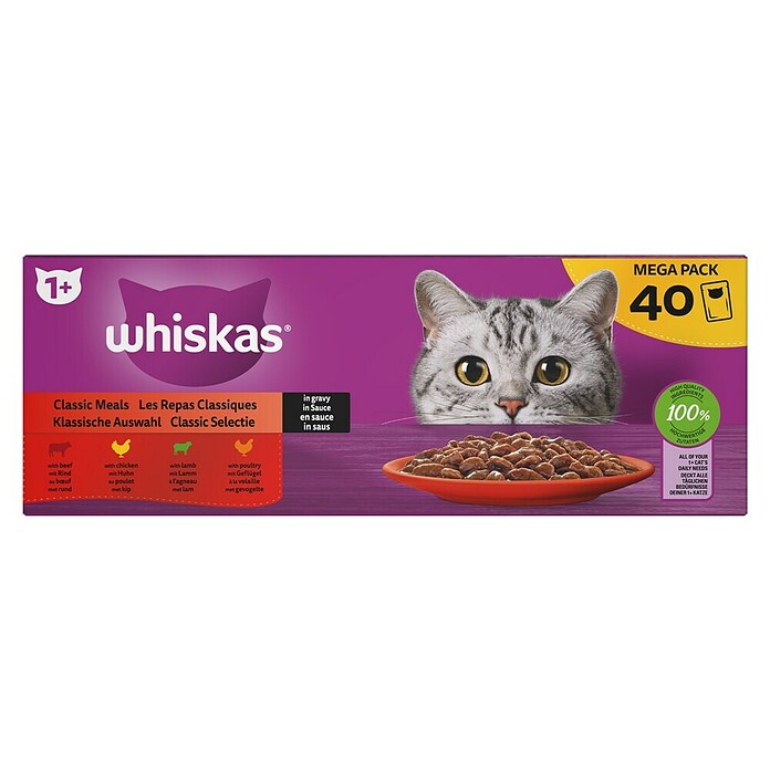Whiskas Natvoer voor katten Classic Selectie (85 g, 40 st., Classic Selectie) | BAUHAUS