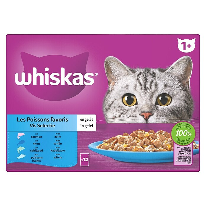 Whiskas Natvoer voor katten Vis Selectie (85 g, 12 st., Vis Selectie) | BAUHAUS