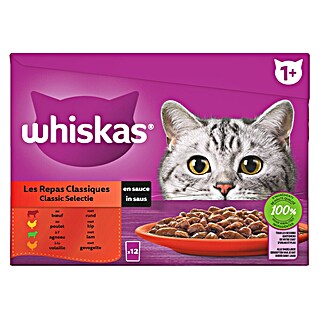 Whiskas Natvoer voor katten Classic Selectie (85 g, 12 st., Classic Selectie)