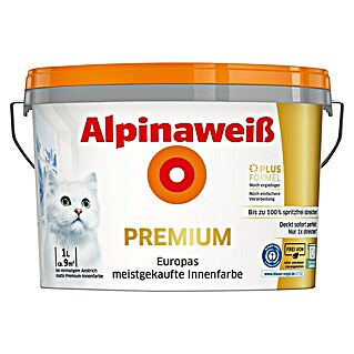 Alpina Alpinaweiss Wandfarbe Premium (Weiß, Matt, 1 l, Abtönbar)