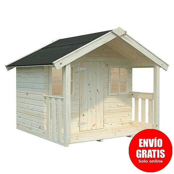 Palmako Caseta infantil Felix con terraza (L x An x Al: 112 x 180 x 169 cm, Madera, Marróm) | BAUHAUS