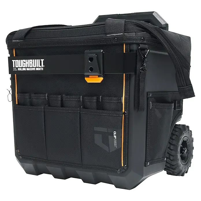 ToughBuilt Caja profesional con ruedas Massive Mouth® - 18'', L x An x Al: 370 x 525 x 500 mm - La bolsa de herramientas Toughbuilt XL Rolling Massive Mouth, ideal para uso móvil en obras y talleres.
