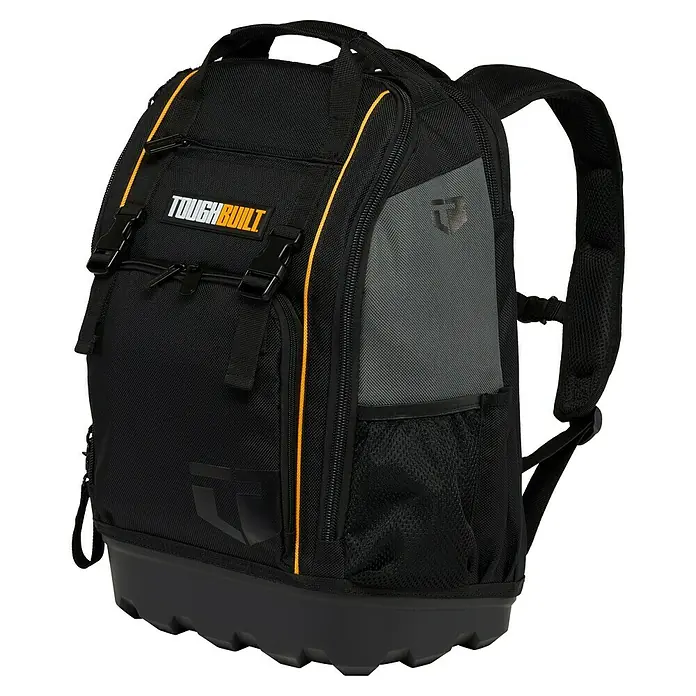 ToughBuilt Mochila para herramientas - L x An x Al: 370 x 210 x 470 mm, Número de compartimentos: 31 ud. - La mochila para herramientas ToughBuilt TB-B1-B, resistente y funcional para profesionales, con base reforzada y múltiples compartimentos.