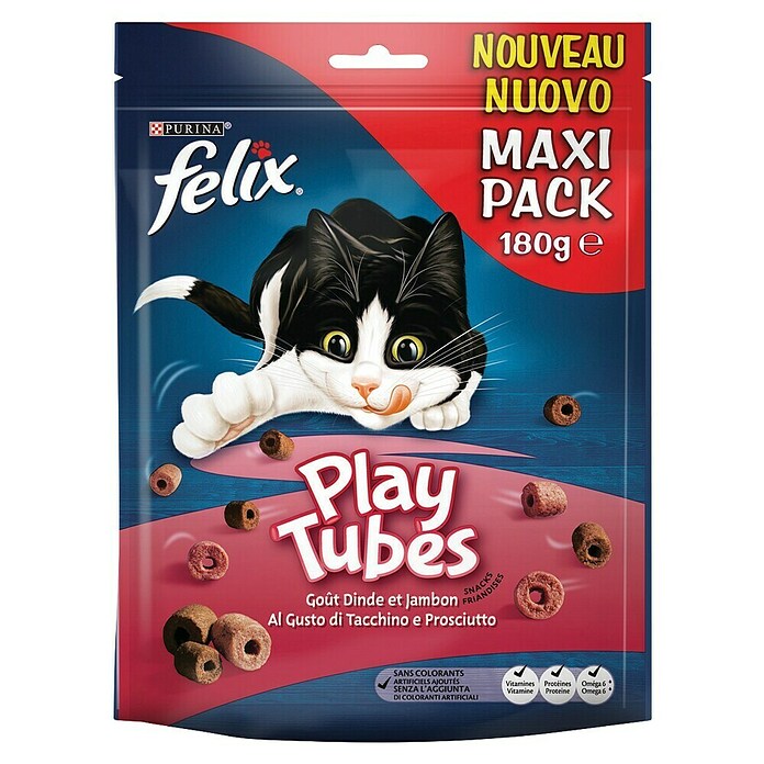 Felix Kattensnack Play Tubes (180 g, Kalkoen & Ham) | BAUHAUS