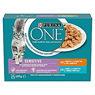 Purina Natvoer voor katten One Sensitive kip+tonijn+wortel (85 g)