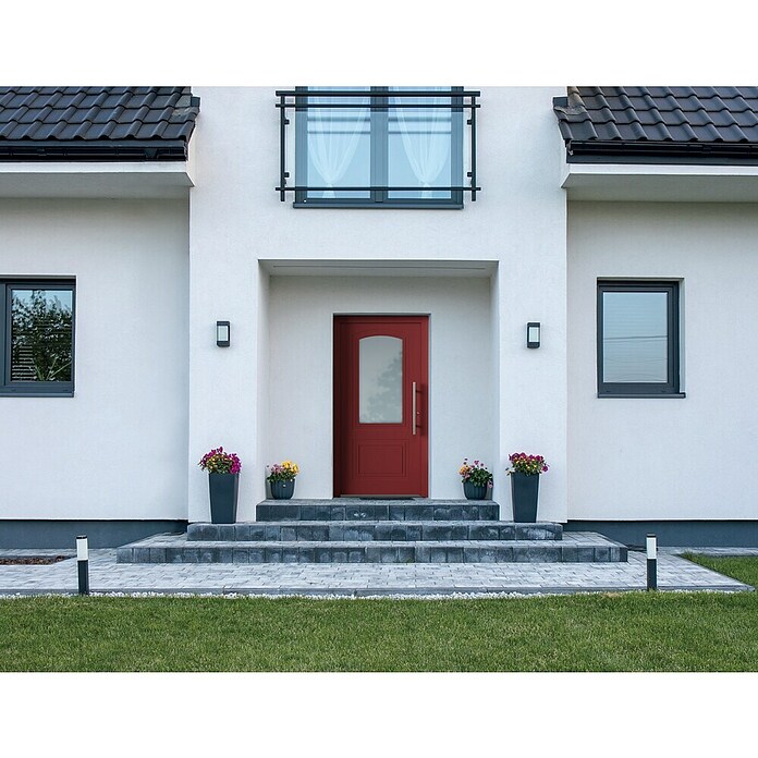 Aurelis Haustür BH 1001 (110 x 210 cm, DIN Anschlag: Rechts, Purpurrot/Weiß) | BAUHAUS