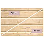 Karibu Daria (Mit Plug & Play Ofen 3,6 kW mit integrierter Steuerung, Ohne Dachkranz, 170 x 196 x 198 cm)