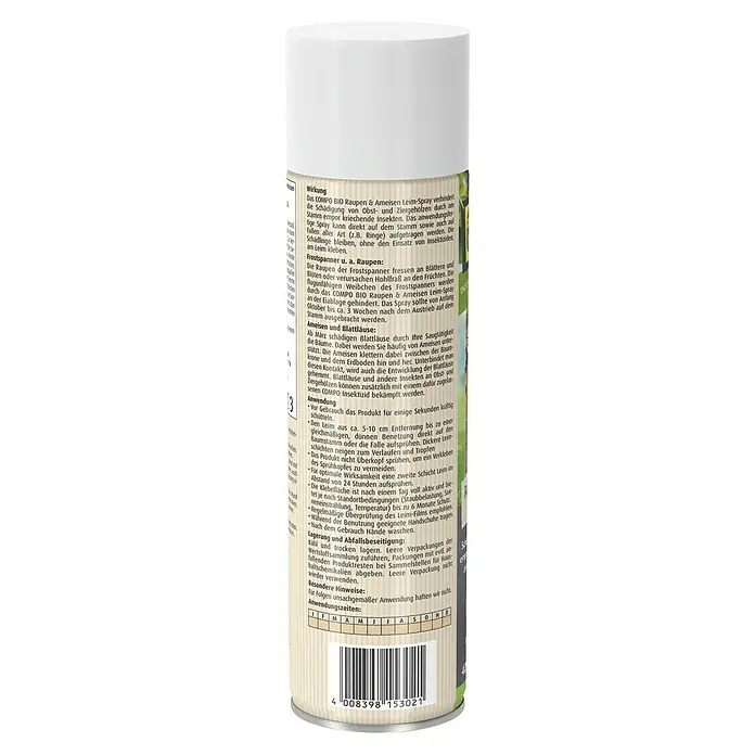 Compo Ameisen-Mittel Leimspray - 400 ml - COMPO BIO Raupen & Ameisen Leim-Spray zur Schädlingsbekämpfung an Obst- und Ziergehölzen. Schützt effektiv und ist einfach anzuwenden.