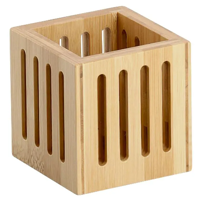 Zeller Present Schreibtisch-Organizer Stiftehalter - 8 x 8 x 8 cm, Bambus, Natur - Dieser quadratische Stifthalter aus Bambus ist ideal für die Organisation von Büromaterialien oder Küchenutensilien. Seine schlichte Eleganz passt überall.