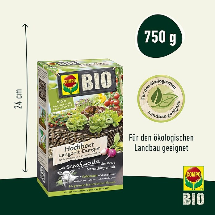 Compo Bio-Schafwolldünger Hochbeet (750 g, Hochbeet) | BAUHAUS