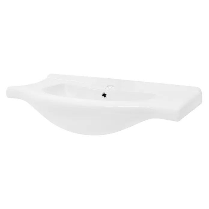 LuxeBath Einbauwaschbecken Waschtisch Aufsatzwaschbecken aus Keramik für Badezimmer / Gäste-WC - Mit Überlauf, Weiß - Elegantes, weißes Waschbecken mit geschwungenem Design. Das moderne Waschbecken ist ideal für jedes Badezimmer und besticht durch seine glatte Oberfläche.