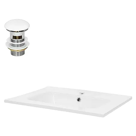 LuxeBath  Einbauwaschbecken Waschtisch Aufsatzwaschbecken aus Keramik für Badezimmer / Gäste-WC