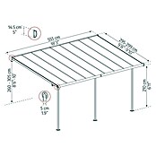 Palram – Canopia Terrassenüberdachung Sierra (B x T: 555 x 299 cm, Anthrazitgrau, Polycarbonat, Klar) | BAUHAUS