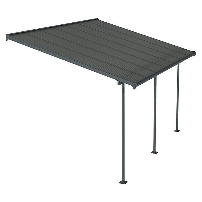 Palram – Canopia Terrassenüberdachung Capri (B x T: 434 x 299 cm, Anthrazit, Polycarbonat, Klar) | BAUHAUS