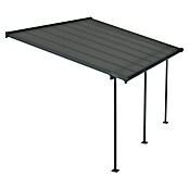 Palram – Canopia Terrassenüberdachung Capri (B x T: 434 x 299 cm, Anthrazit, Polycarbonat, Klar) | BAUHAUS