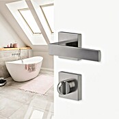 Diamond Doors WC-Türgarnitur (Türstärke: 40 - 45 mm, Schlitzkopf/Olive SK/OL, Samtgrau)