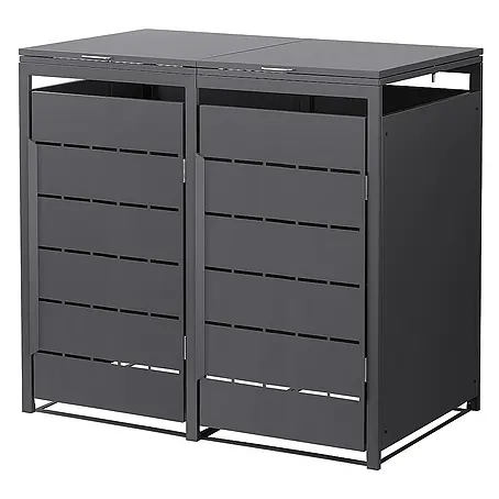 ML-Design  Mülltonnenbox 2er 240L mit Klappdeckel und Magnetverschluss 132x80x120 cm Anthrazit