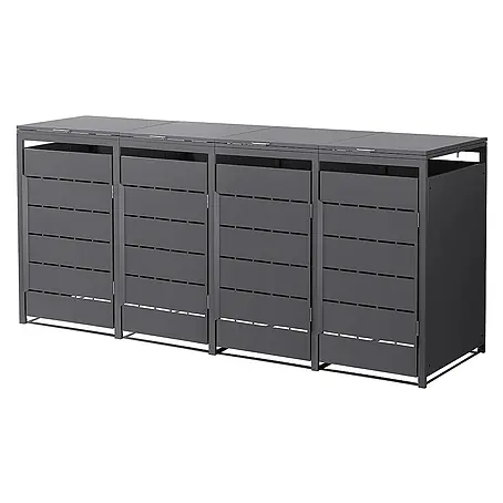 ML-Design  Mülltonnenbox 4er 240L mit Klappdeckel 260x80x120 cm Anthrazit