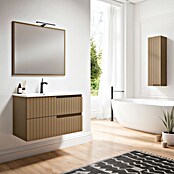 Mueble de lavabo Claire (L x An x Al: 45 x 100 x 50 cm, Moka, 1 seno, salida central, Número de cajones: 2 ud.) | BAUHAUS