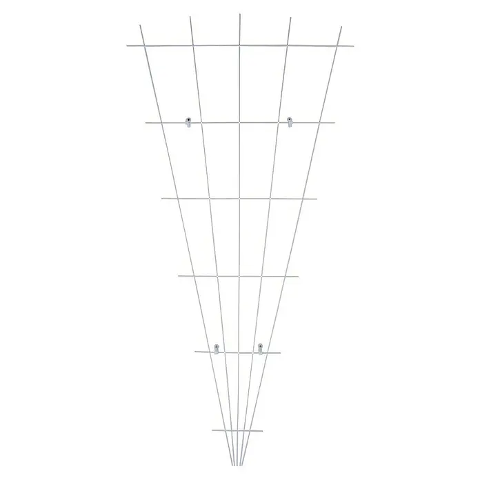 Bellissa Rosenspalier - Weiß, B x H: 72 x 150 cm - Das Bild zeigt das präzise gefertigte, silberfarbene Metallgerüst, das sowohl Stabilität als auch modernes Design für vielfältige architektonische Zwecke bietet.