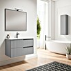 Mueble de lavabo Claire (L x An x Al: 45 x 120 x 50 cm, Gris, 1 seno, salida central, Número de cajones: 2 ud.) | BAUHAUS