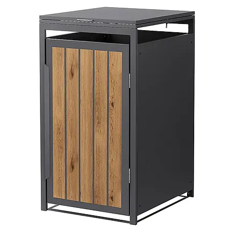 ML-Design  Mülltonnenbox Mülltonnencontainer mit Klappdeckel/Tür für 1 Tonne 120 oder 240 Liter