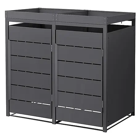 ML-Design  Mülltonnenbox Mülltonnencontainer mit Pflanzdach für 2 Tonnen 120 oder 240 Liter