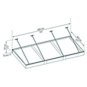 Palram – Canopia Pultvordach Sophia XL (286 x 140 x 17 cm, Anthrazitgrau, Farbe Dach: Klar) | BAUHAUS