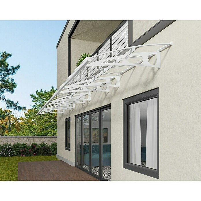 Palram – Canopia Pultvordach Bordeaux (892 x 139 x 33 cm, Weiß, Acrylglas) | BAUHAUS