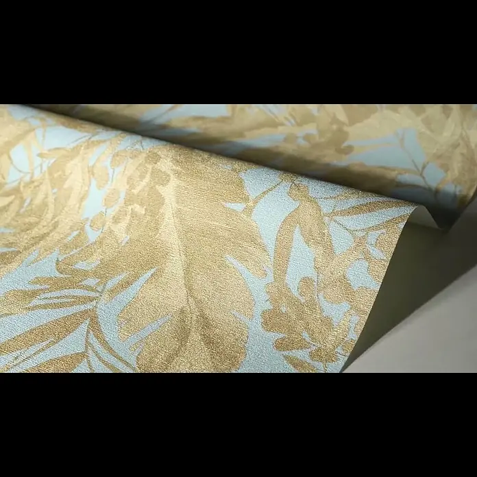 A.S. Création Cosmoliving by Cosmopolitan Vliestapete Blätter - Blau-Gold-Braun, Floral, 10,05 x 0,53 m - COSMOLiving by Cosmopolitan Dschungeltapete 790632