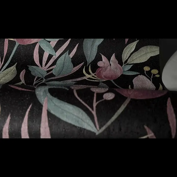 A.S. Création Cosmoliving by Cosmopolitan Vliestapete Blüte - Schwarz-Blau-Pink, Floral, 10,05 x 0,53 m - COSMOLiving by Cosmopolitan Blumentapete 790622