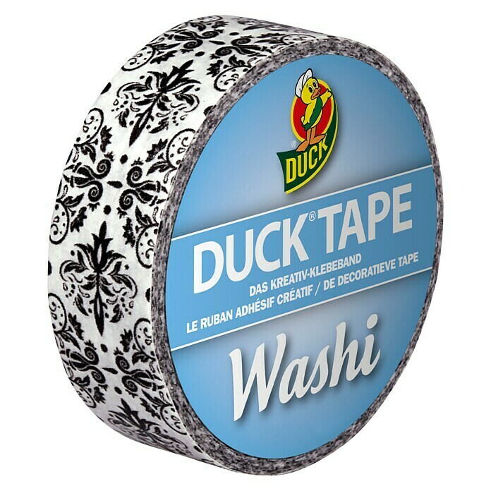 Duck Tape Kreativklebeband Washi (Black Ornament, 10 m x 15 mm)