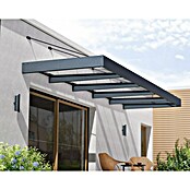 Palram – Canopia Pultvordach Sophia XL (472 x 140 x 17 cm, Anthrazitgrau, Farbe Dach: Klar) | BAUHAUS