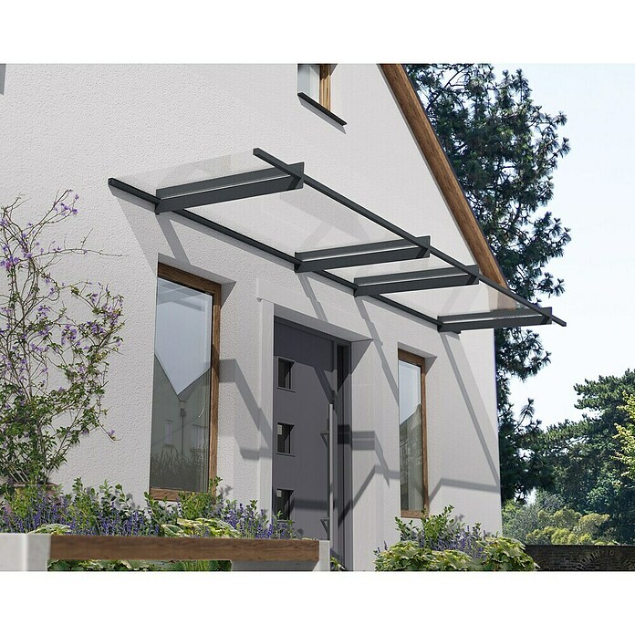 Palram – Canopia Pultvordach Nancy (411 x 94 x 14 cm, Anthrazitgrau) | BAUHAUS