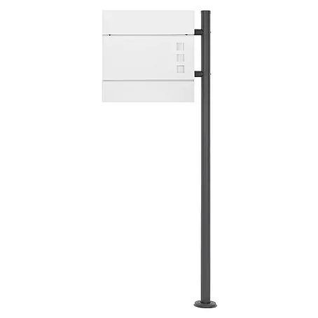 ECD Germany  Standbriefkasten Briefkastenanlage mit Ständer Anthrazit 120cm Mailbox mit Pfosten