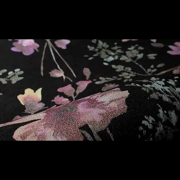 A.S. Création Cosmoliving by Cosmopolitan Vliestapete Blüten - Schwarz-Pink-Grün, Floral, 10,05 x 0,53 m - COSMOLiving by Cosmopolitan Blumentapete 790612