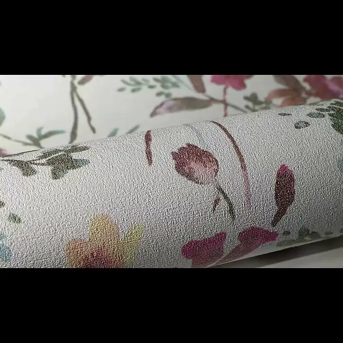 A.S. Création Cosmoliving by Cosmopolitan Vliestapete Blüten - Weiß-Metallic-Grün, Floral, 10,05 x 0,53 m - COSMOLiving by Cosmopolitan Blumentapete 790611